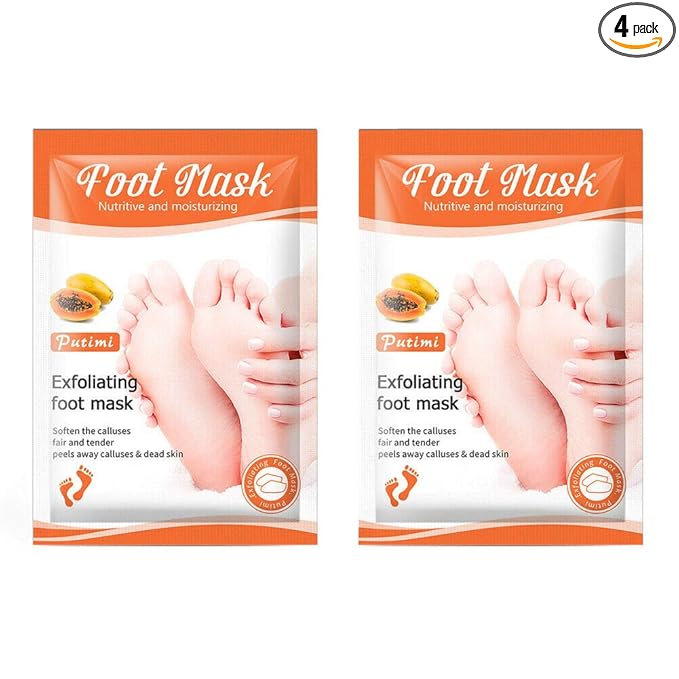 Magik Foot Peeling Mask Baby Soft Cracked Heels Remove Dead Skin Calluses (Papaya, 2 Pairs)
