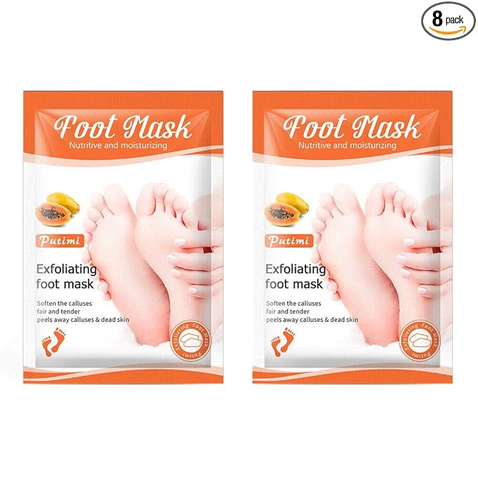 Magik Foot Peeling Mask Baby Soft Cracked Heels Remove Dead Skin Calluses (Papaya, 4 Pairs)