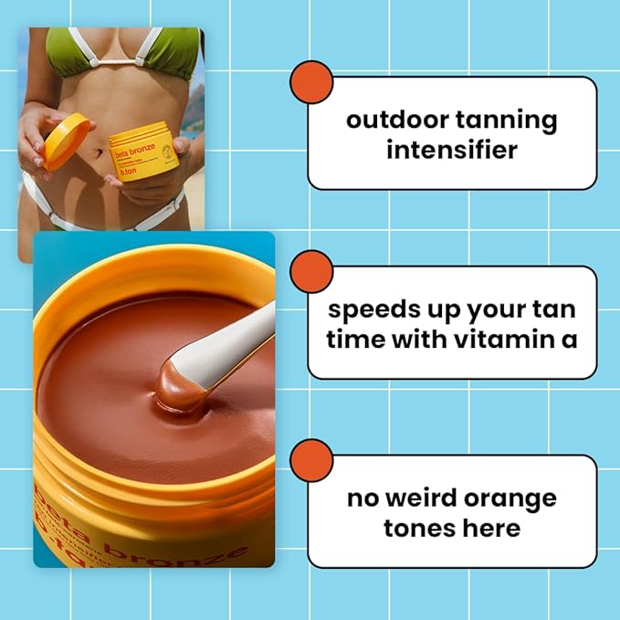b.tan Intensive Browning Tanning Gel | Beta Carotene Balm – Tinted Sun Tan Accelerator, Oil-to-Balm Formula, Dark Tanner, Fast Bronze Suncare, Non Greasy, Water Resistant, Best for Outdoor, 5.3 Oz