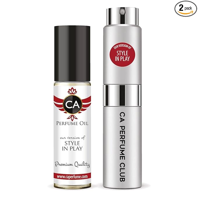 CA Perfume Duo Impression of Style In Play For Men Perfume Layering Set Mens Cologne Long Lasting Travel Size EDP + Body Oil Roll-On Bottle 0.27 Fl Oz+0.33 Fl Oz
