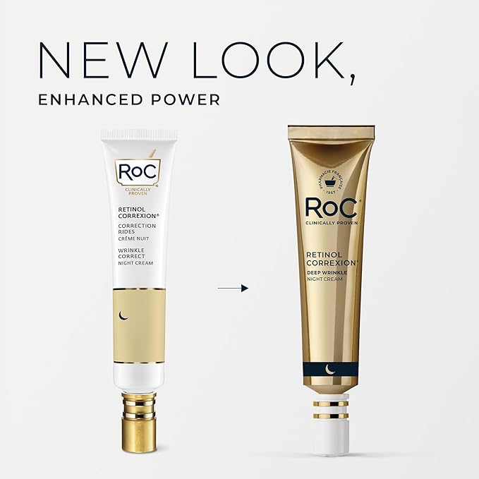 RoC Retinol Correxion Night Cream for Deep Wrinkles, Anti Aging Skincare Treatment Women and Men, 1.0 oz (Packaging May Vary)