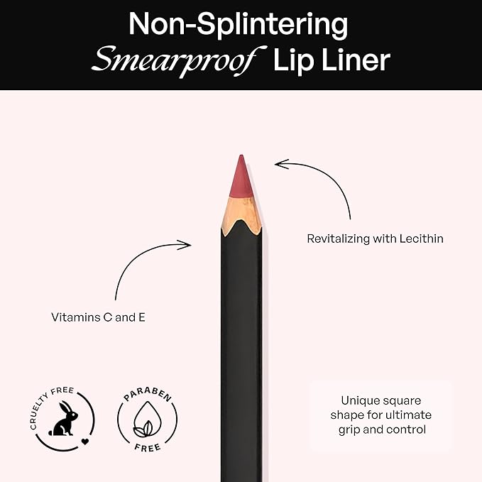 Sorme Waterproof Lip Liner - Non-splintering Smearproof Lip Liner - Revitalizing with Lecithin, Vitamins C and E