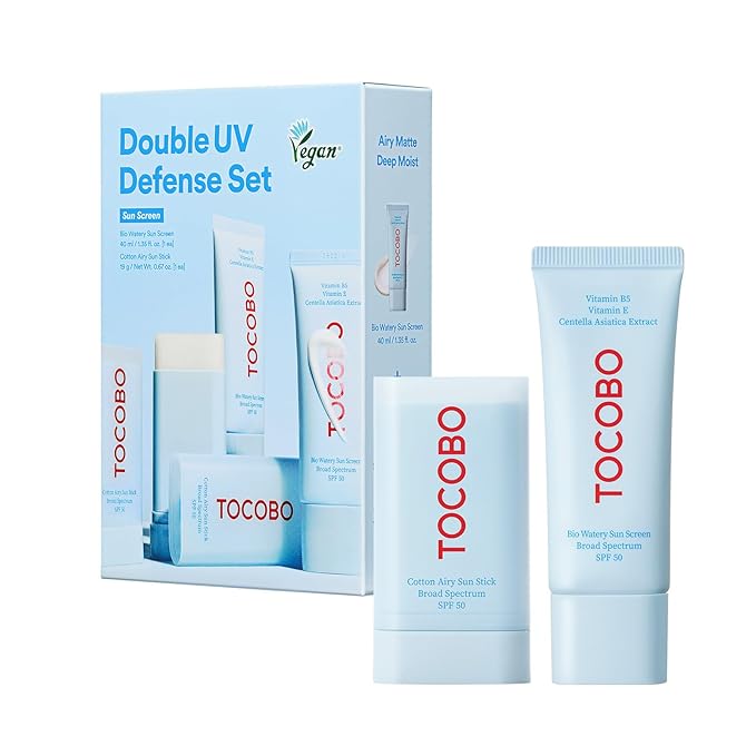 TOCOBO Korean Suncare Dual UV Set (Cotton Airy Sunstick+Bio Watery Suncream Pack)