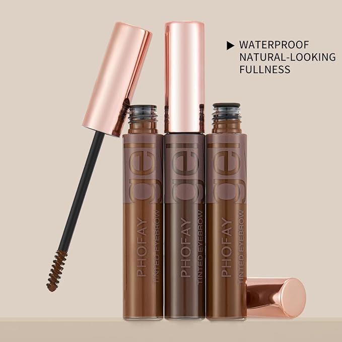 PHOFAY Colored Eyebrow Gel 10ml / 0.34 fl oz – Spiral Brush for Smooth Use, 2-in-1 Brow Styling Gel & Mascara, Volumizing tinted brow gel, Smudge-Resistant, Long-Wearing & Waterproof- SOFT BROWN(#04)