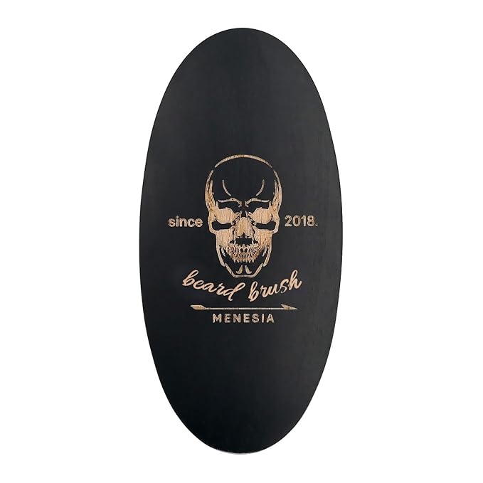 Black Boar Bristle Hair Beard Brush for Men, Pocket Travel Men's Wooden Small Soft Wood Beard Brush (Black)