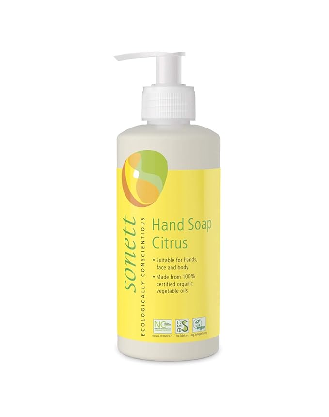 Sonett Organic Hand Soap Citrus 10 fl.oz Body Care suitable for hands, face and body (1 Count) Certified Organically Grown