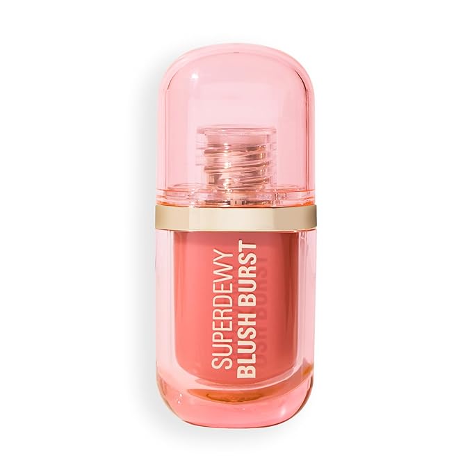 Revolution, Superdewy Liquid Blush Burst, Buildable Color for Cheek, Serum Formula with Peptides & Hyaluronic Acid, Vegan & Cruelty-Free, Peach Spritz, 0.14 oz