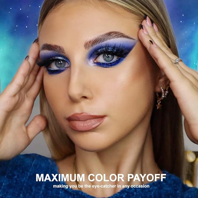 Afflano Duo Chrome Blue Eyeshadow, Intense Color Shifting Metallic Chameleon Eyeshadow Blue, Highly Pigmented Multichrome Eye shadow for Green Eyes Makeup, Single Sparkling Glitter Eye Shadow
