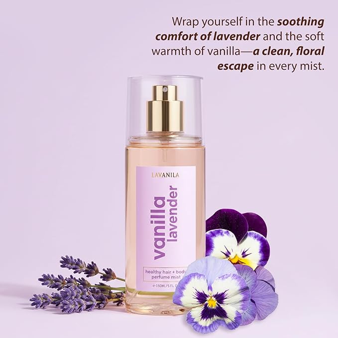 Lavanila Vanilla Lavender Hair & Body Mist for Women, 5 Oz – Calming Vanilla Body Spray, Hair Perfume & Fragrance with Madagascar Vanilla – Lightweight Women’s Fragrance for Hair & Skin