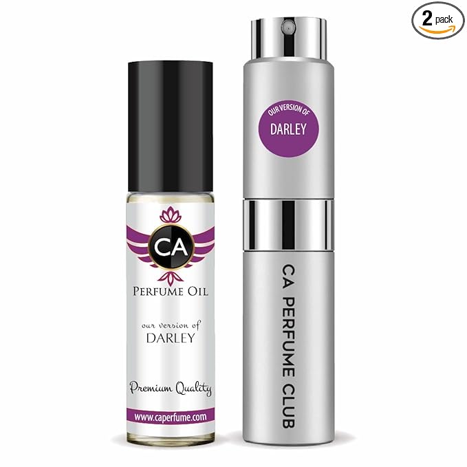 CA Perfume Duo Impression of Darley For Men Perfume Layering Set Mens Cologne Long Lasting Travel Size EDP + Body Oil Roll-On Bottle 0.27 Fl Oz+0.33 Fl Oz