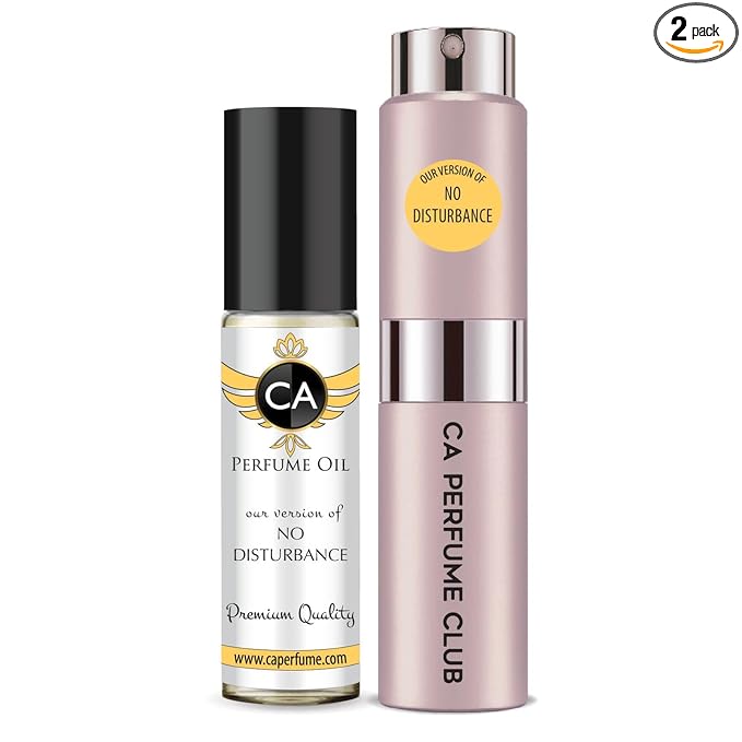CA Perfume Duo Impression of No Disturbance For Women Perfume Layering Set Long Lasting Travel Size EDP + Body Oil Roll-On Bottle 0.27 Fl Oz+0.33 Fl Oz
