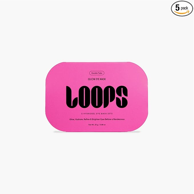 LOOPS DOUBLE TAKE - Glow Hydrogel Eye Masks - Calms and Soothes Skin - Refine Pores and Smooth for a Flawless Face - Hydrating Skin Under Eye Mask Leaves You Refreshed and Loumonus, 5pc