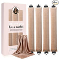 Heatless Hair Curls Overnight Curler - 4 Pcs Curling Rod to Sleep In, Velvet Hair Rollers with Satin Hair Scarf (Khaki)