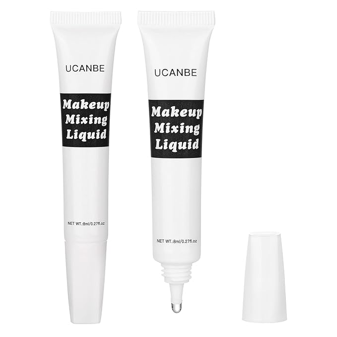 UCANBE Makeup Mixing Liquid - 0.27 Fl Oz Multi-Use Makeup Transformer - Custom Durability Eyeshadow, Waterproof Eyeliner, Shimmer Powder Pigment Enhancer (1 Pcs, Clear)