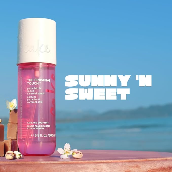 Cake Beauty Hair & Body Mist, The Finishing Touch - Pistachio & Salted Caramel Scent - Infused with Vitamin E & Argan Oil - For All Skin & Hair Types 2 Pack