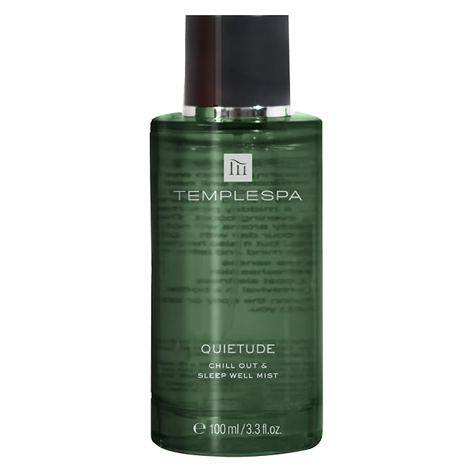 TEMPLESPA | QUIETUDE | Chill Out & Sleep Well Mist - Body Spray, Natural relaxation aid, Lavender, Vetivert, Cedarwood, Chamomile Fragrance, Natural Ingredients, Vegan 3.3 fl.oz.