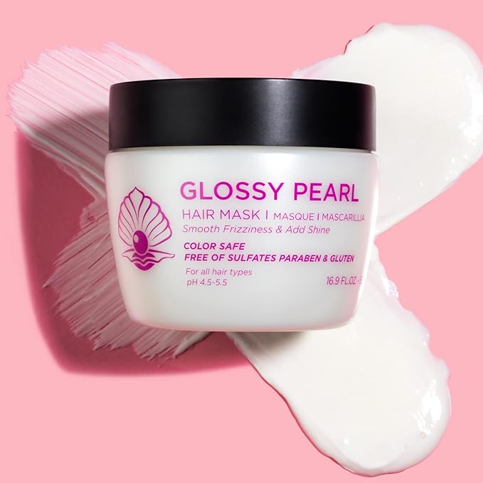 Luseta Glossy Pearl Hair Mask 16.9oz, Smoothing and Hydrating Hair Treatment Deep Conditioner for Damaged and Frizzy Hair,Reduces Frizz & Add Shine, Sulfate Free
