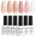 RARJSM Nude Gel Nail Polish Set of 6 Transparent Colors 7.5ml Clear Purple Sheer Wine Red Milky Mavue French Manicure LED UV Gel Soak Off Curing Requires Home