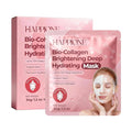 Bio-Collagen Hydrogel Face Mask – Turns Transparent Overnight for Glass Skin – 34g Deep Hydration with 9 Types of Hyaluronic Acid – Brightening Vitamin C & Niacinamide (4-Pack)
