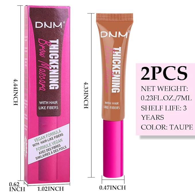 Tinted Thickening Brow Mascara,Tinted Eyebrow Gel, Waterproof, Transfer-proof, Brush to Fill in Eyebrows and Cover Gray Hairs - Cruelty Free (2pcs 03 Auburn)