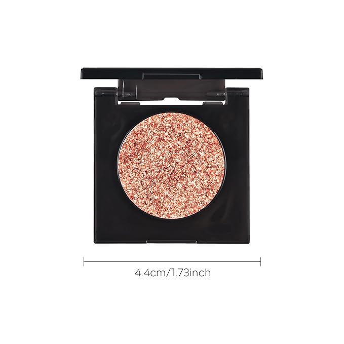 KYDA Glitter Eyeshadow Single, Sparkling Golden Brown Eyeshadow, Lasting Shimmer Pearl Eyes Shadow, Soft Blendable Formula, High Pigment Eyes Glitter Makeup, Wet Look Effect, Golden Age