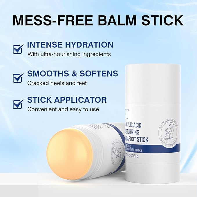 Heel Crack Care & Moisturizing Set, Includes a pair of moisturizing heel socks and a professional heel repair stick. deeply treats dry and cracked feet