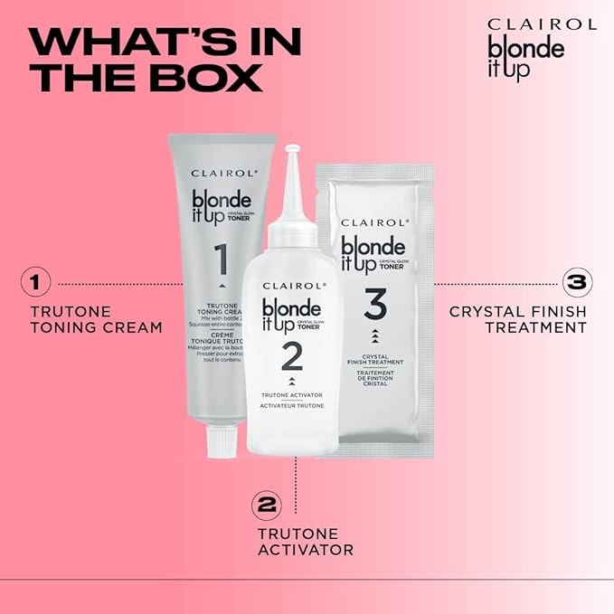 Clairol Blonde It Up Crystal Glow Toners Demi-Permanent Hair Dye, Radiant Opal Hair Color, Pack of 2