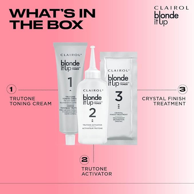Clairol Blonde It Up Crystal Glow Toners Demi-Permanent Hair Dye, Luminous Pearl Hair Color, Pack of 2