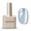MAYCHAO 15ML Jelly Blue Cat Eye Gel Nail Polish, 1Pc Blue Glitter Holographic Magentic Gel Polish Soak off Reflective Nail Varnish for Nail Art Manicure Salon DIY at Home, 0.5 OZ