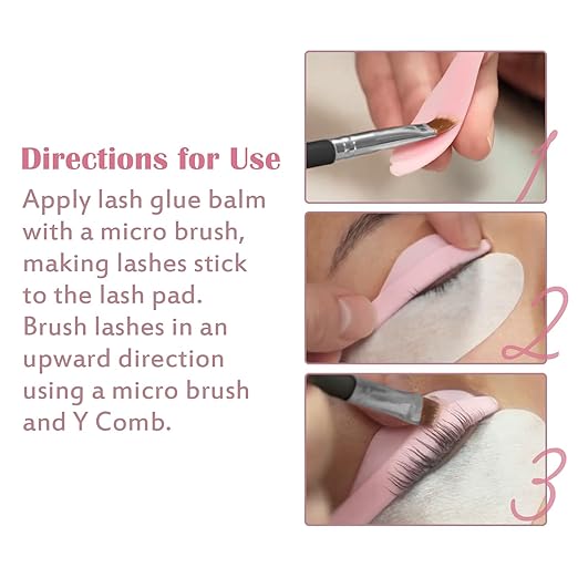 Libeauty Lash Lift Balm Lash Lift Glue Adhesive Strong Sticky Fruit Flavor Eyelash & Eyebrow Perm Glue Balm Brow Lamination Gel (Pink Peach, 10g/0.35oz)