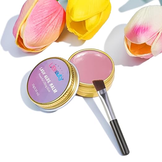 Libeauty Lash Lift Balm Lash Lift Glue Adhesive Strong Sticky Fruit Flavor Eyelash & Eyebrow Perm Glue Balm Brow Lamination Gel (Pink Rose, 10g/0.35oz)