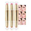 evpct 3Pcs 2In1 Blush Contour Multiuse Makeup Sticks Set, Pink Rose Berry Tan & Nude Brown Creamy Butter Blush Bronzer Contour Multiuse Stick for Cheeks Lips Eyes Faces, Mloisturing Radiant Finish