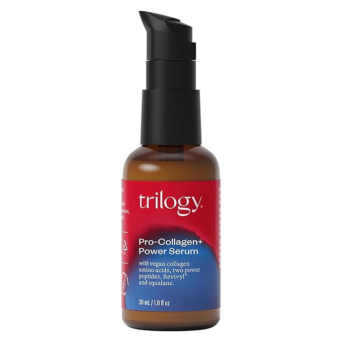 Trilogy Pro Collagen+ Power Serum, Firming and Renewing Essence with Vegan Collagen Amino Acids, Hyaluronic Acid and Squalane, 1.0 fl oz