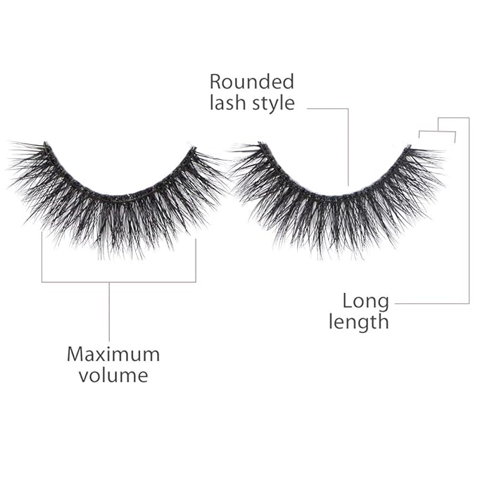 Ardell Natural Look Mega Volume, 252 - Full Volume, Long-Lasting Fake Lashes for Flawless Look, 4 Pairs