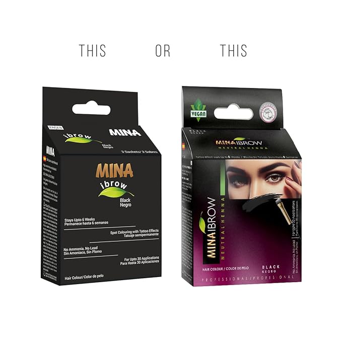 MinaiBrow Black Natural Spot Coloring Powder with Brush | Water & Smudge Proof Instant Brow Dye, 100% Gray Converge