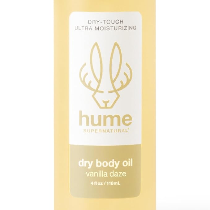 HUME SUPERNATURAL Dry Body Oil Spray - Ultra Hydrating Oil for Dry Skin, Light and Nourishing Body Oils for Women and Men, Long-Lasting Moisture Vanilla Daze, 1-Pack