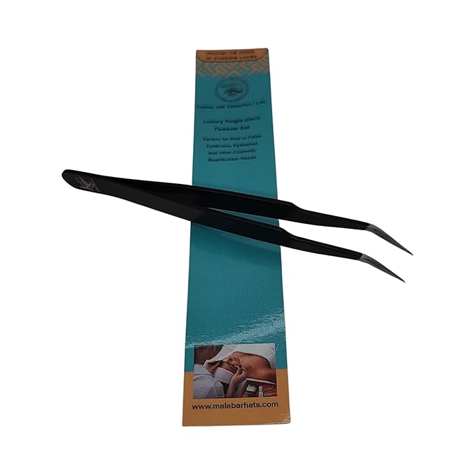 Lash Eyebrow Extensions Kit with 2 Trays of Mink False Eyebrows in Brown and Dark Brown, Eyebrow Glue Clear & Extension Tweezers, Comes on Mixed Length 5-8 mm (Black Tweezer)