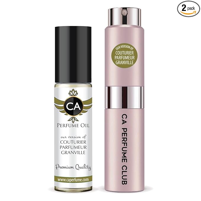 CA Perfume Duo Impression of La Collection Couturier Parfumeur Granville For Women Perfume Layering Set Long Lasting Travel Size EDP + Body Oil Roll-On Bottle 0.27 Fl Oz+0.33 Fl Oz