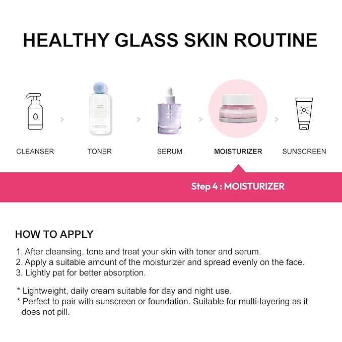 Collagen Peptide Cream, Daily All-in-one Moisturizer for Glass Skin, Dark Spot, Pore Care, 24h Glow & Clear Skin, Korean Vegan Skincare for All Skin Types, 1.69 fl.oz