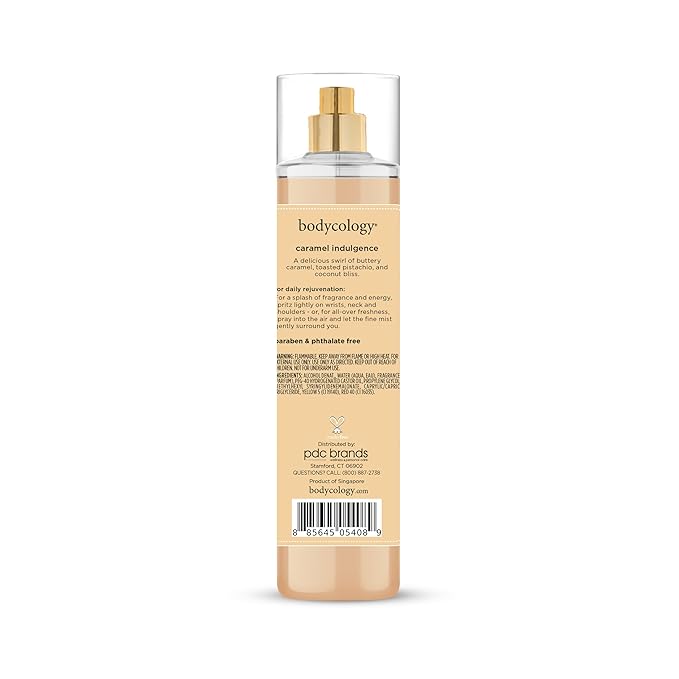 Bodycology Long-Lasting Fragrance Body Mist, Caramel Indulgence, 8 fl oz