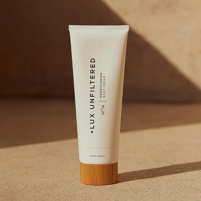 + Lux Unfiltered Tall Pour N°14 Body Lotion for Women - Moisturizing Body Cream with Jojoba, Squalane, Shea Butter, Vitamin C & Hyaluronic Acid - Hydrating Body Lotion, Non-Greasy - Fragrance Free