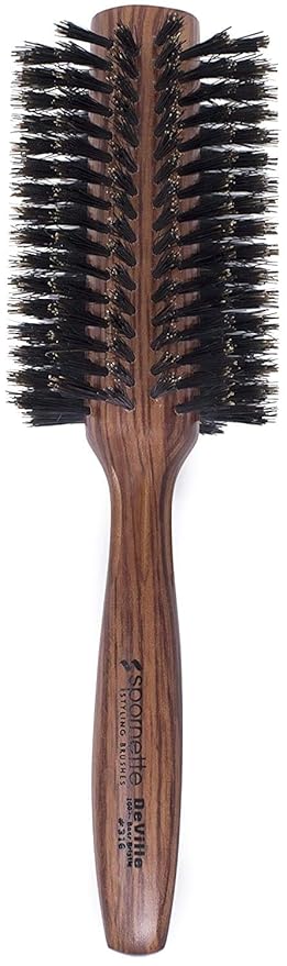 Spornette DeVille Boar Bristle Round Brush Set - Professional Hair Brushes Including 1.5, 2, and 2.5 inch Sizes - For Women, Men, & Kids