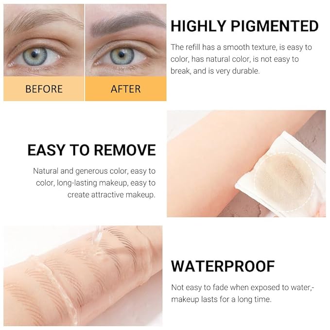 WanTuoluo Eyebrow Pencils for Women, 12Pcs Hard-Core Wooden Eye Brow Eye Liner Pen for Beginner Makeup, Waterproof & Sweat-Proof (12Pcs-Dark Brown-Eyebrow Pencils)