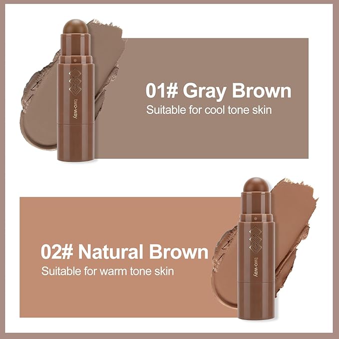 Erinde Warm Brown Contour Stick, Cream Bronzer Stick for Natural Sculpting, Smooth Blendable Matte Face Shaping Makeup, Waterproof Long-Lasting Contouring Stick, Vegan & Cruelty-Free, 02