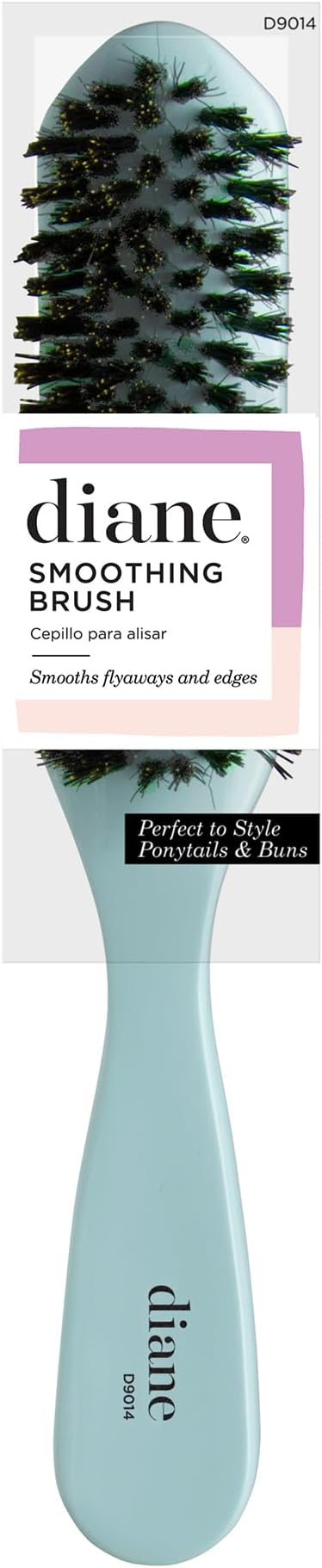 Diane Nylon Reinforced Boar Bristle Curved Smoothing Hair Brush for Frizz & Flyaways, Hairbrush For Hair Edges and Taming Baby Hairs, Glossy Finish on Ponytails, Buns and Updos, Hairbrush for Women
