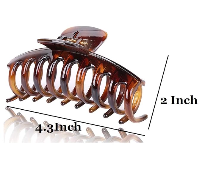Large Size Hair Claw Clips For Thick Hair, Premium Clips Strong Holding Power Claw 4.3Inch Delicate Hair Grip for Women and Girls (Type E)