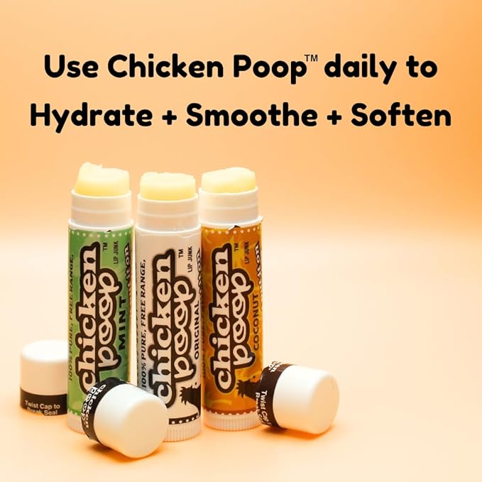Chicken Poop® Original Lip Balm | Natural Moisturizing Lip Treatment with Beeswax & Essential Oils | Lavender Flavor | Funny Name, Serious Moisture | Petroleum‑Free, Paraben‑Free Lip Care (24)