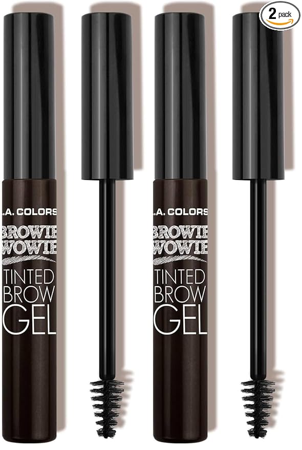 L.A. COLORS Browie Wowie Tinted Brow Gel, Dark Brown CBG413 (Pack of 2)