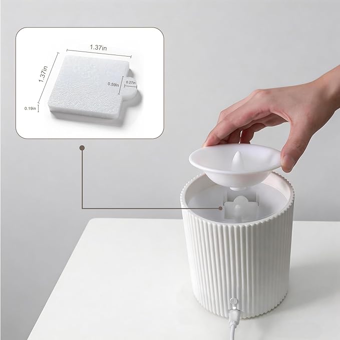 2 in 1 Waterless Essential Oil Diffuser and 3D Wick and Realistic Flame Candle,Flameless Candle Diffuser,USB Power Supply LED Candle Waterless Diffuser 12PCS Cotton Pads(No Rechargeable Battery)﻿