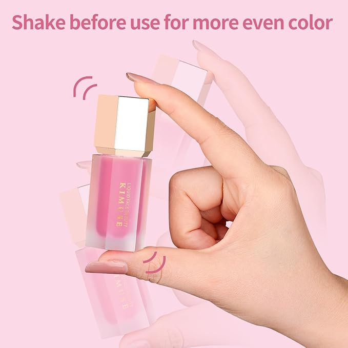 KIMUSE Liquid Blush, Long-Wearing Pigmented Soft Cream Face Blush, Waterproof, Smudge Proof, Dewy Finish
